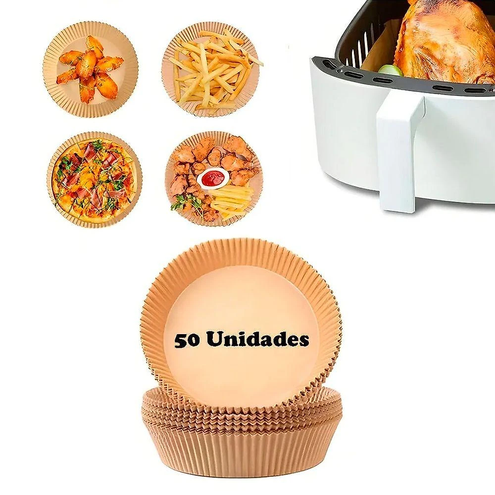 50 Unidades Formas Descartáveis Para Assar Cozinhar Antiaderente Para Airfryer Cores Sortidas