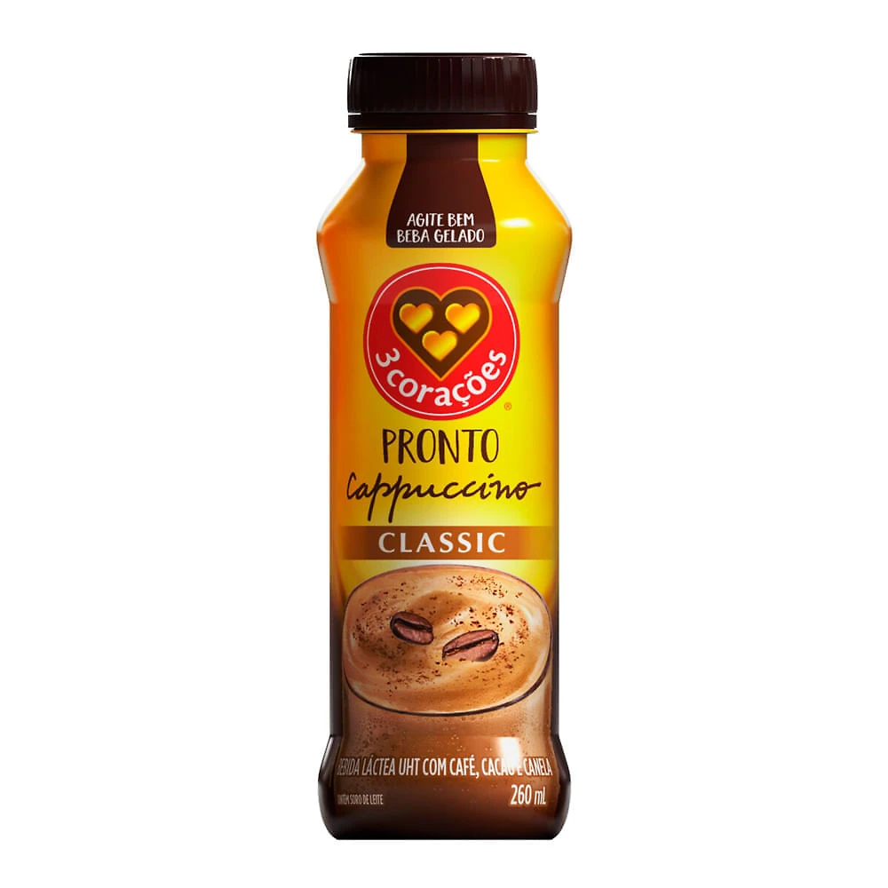 Cappuccino Pronto Classic 3 Corações 260ml