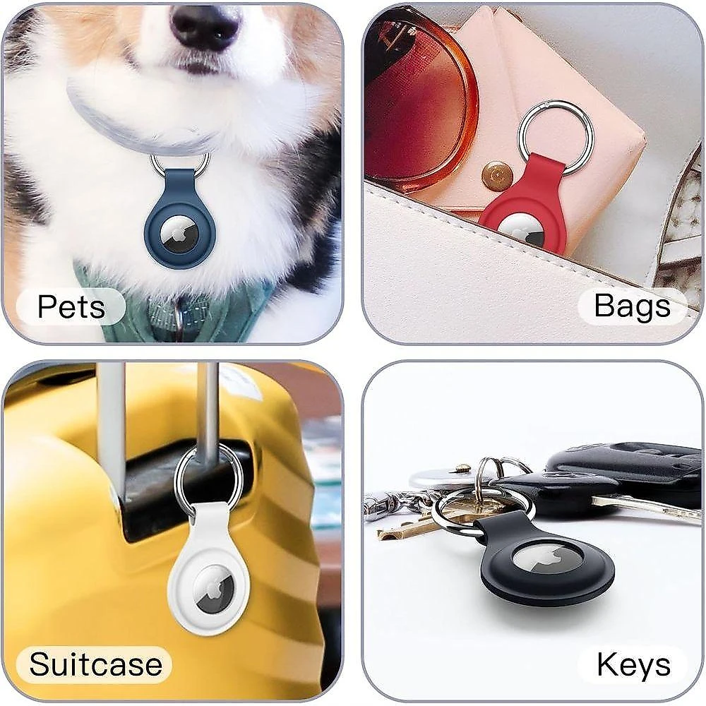 Capa De Silicone Para Airtag 2021 Com Chaveiro, Suporte Protetor De Etiqueta De Ar, Case Capinha De Chaveiro Portátil, P