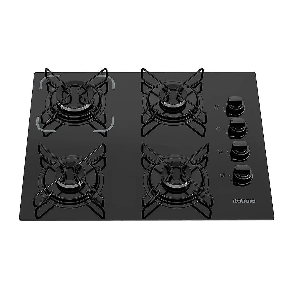 Cooktop itatiaia essencial 4 bocas vidro preto bivolt 3700000192