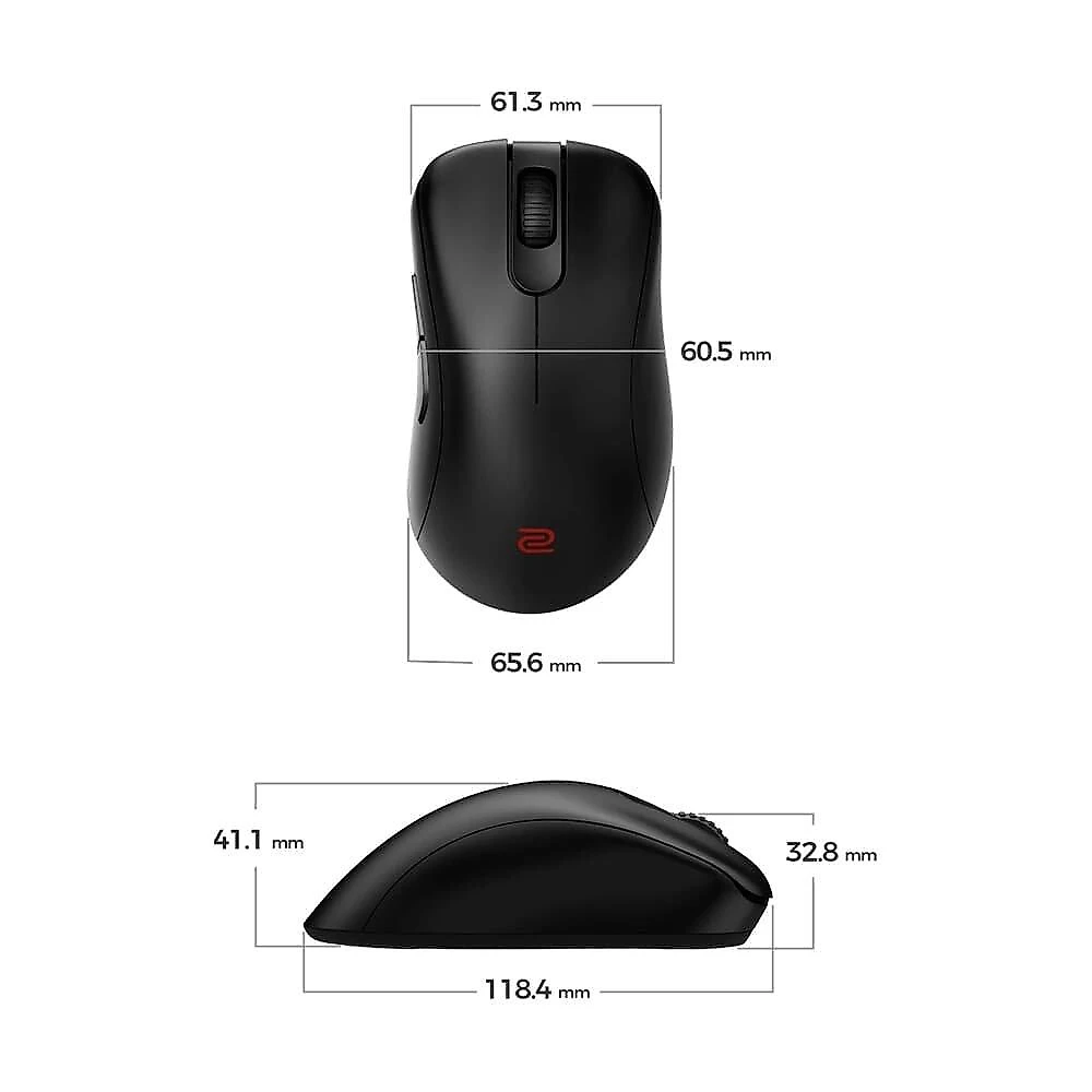 Mouse Gamer Sem Fio Zowie EC3-DW, 4K, Small, 3200 DPI, com Base para Carregamento, Preto - 9H.N4WBE.A2E