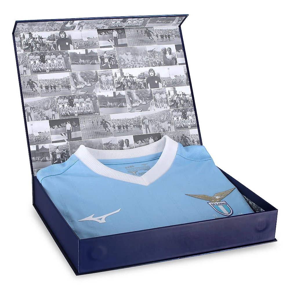 Camisa de Futebol Mizuno Edição Especial Lazio Jersey Masculina EG Azul
