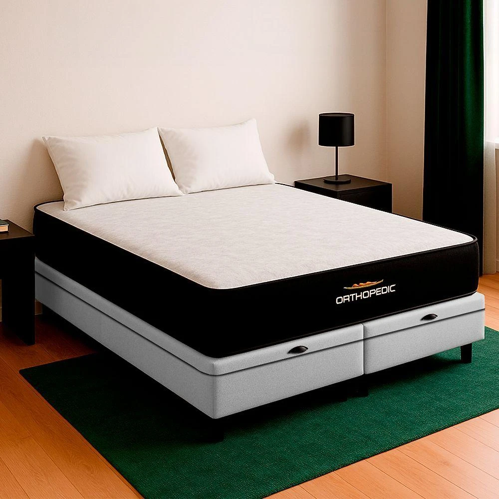 Cama Box Baú King E Colchão Orthopedic D33 V-store Branco