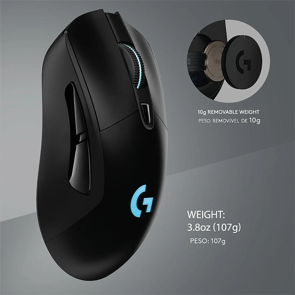 Mouse Gamer Sem Fio Logitech G703 LIGHTSPEED RGB LIGHTSYNC, 6 Botões Programáveis, HERO 25K, Recarregável, Compatível POWERPLAY - 910-005639