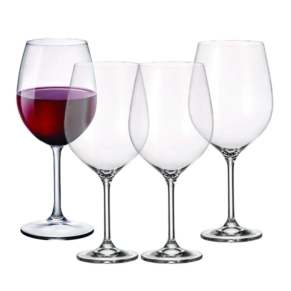 Jogo 4 Taça Para Vinho Tinto 740ml Em Cristal Transparente Wolff
