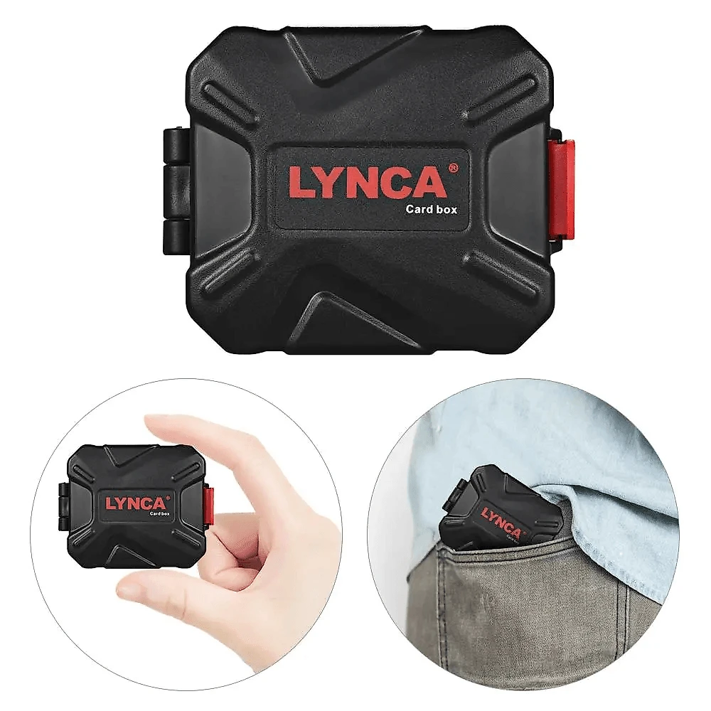 Case Rígido Porta Cartões de Memória Lynca KH-5 para SD, microSD, CF e XQD