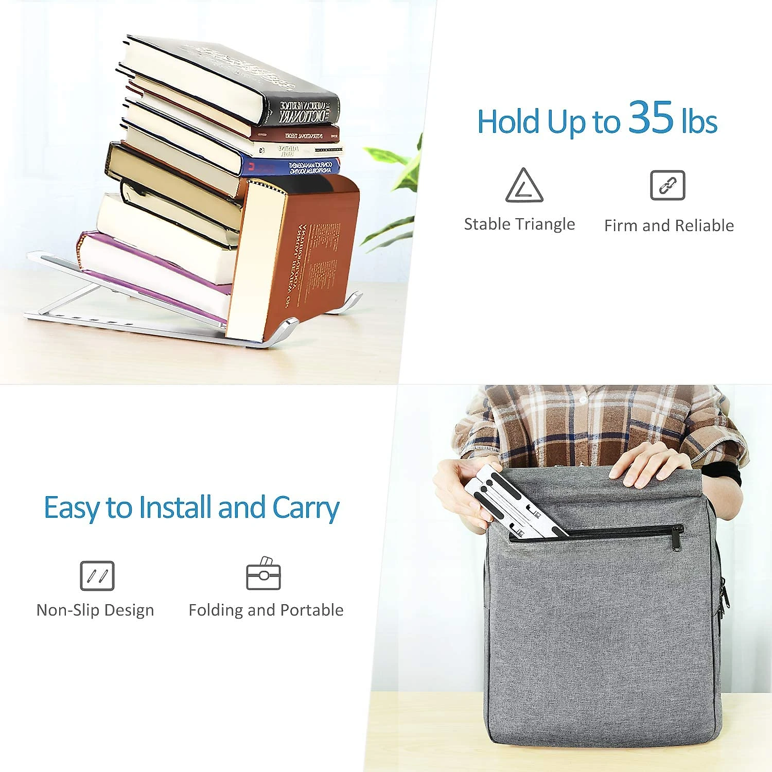 Suporte Ergonômico Laptop iVoler Ajustável Dobrável 2540Cm Prata