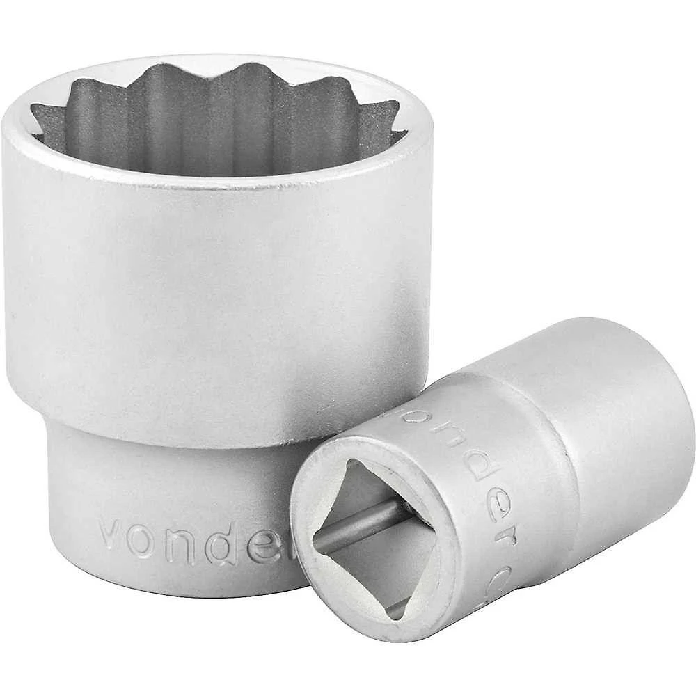 Soquete Estriado com Encaixe de 3-4 27mm Sistema Estrela Aço Cromo Vanádio Vonder