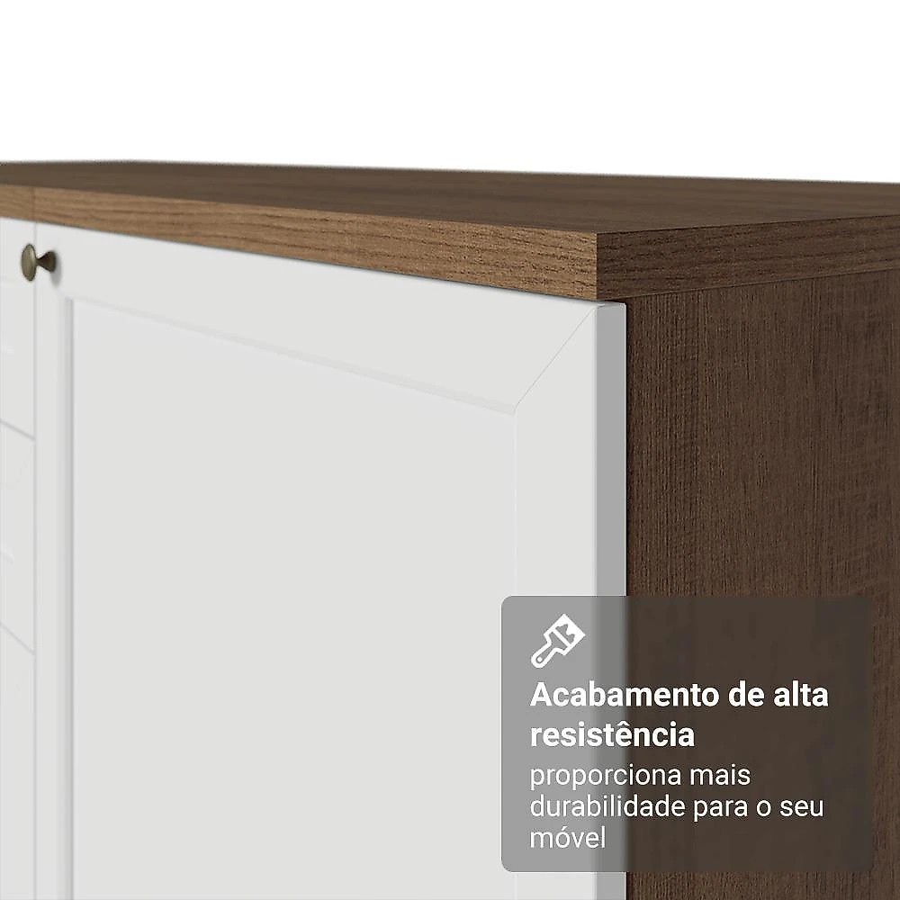 Estante sala de estar com rack + cristaleira 230cm vik madesa 02 r rustic/azul/rustic