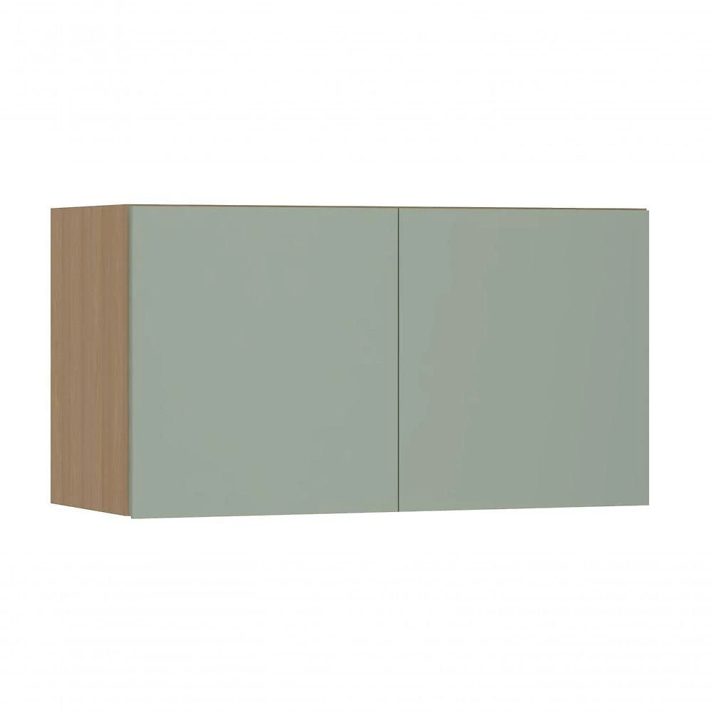 Armário Aéreo para Geladeira Slim 2 Portas MDP 80cm Freijó Verde Jade Luciane Móveis