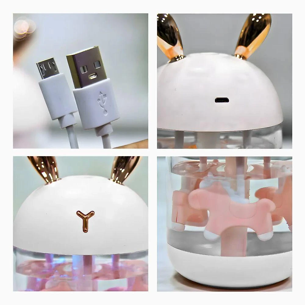 Umidificador Portátil USB Utimix 300ML Ultrassônico com LED Rosa 110V