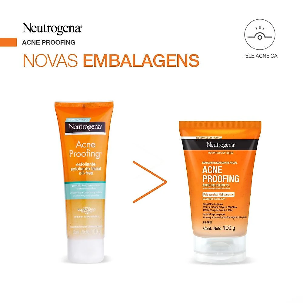 Gel esfoliante facial neutrogena acne proofing 100g