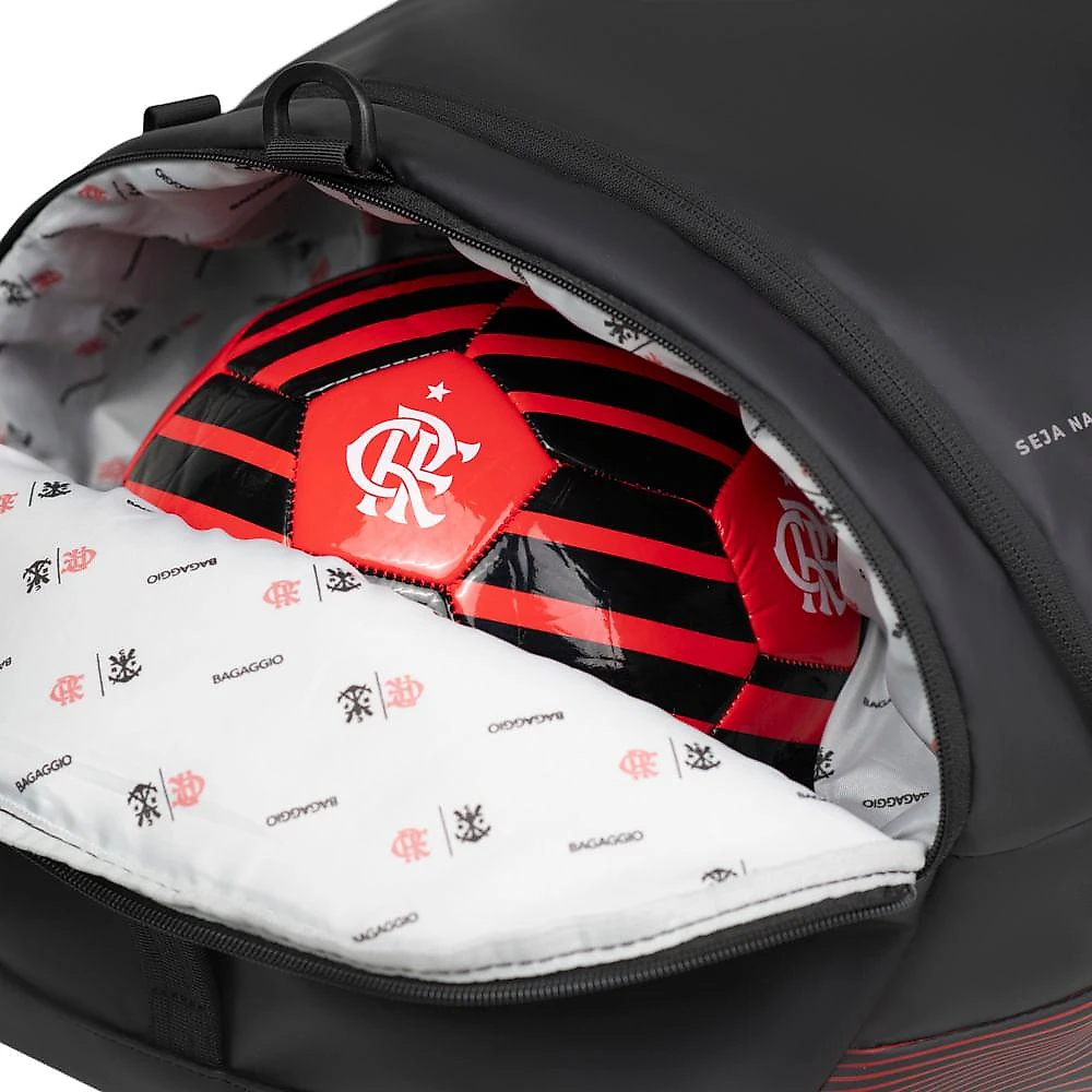 Bolsa de Viagem Masculina Flamengo Oficial Grande Travel Preta Preto