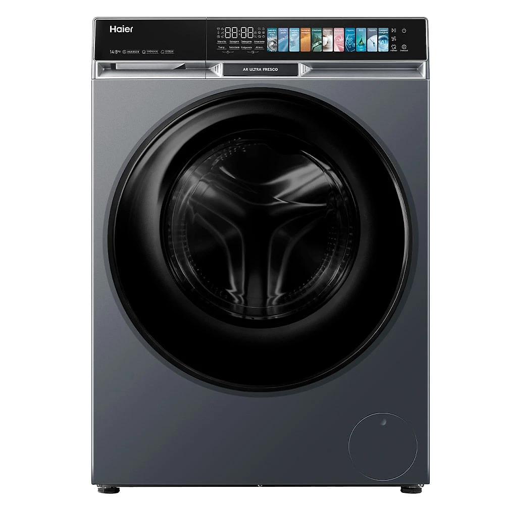Lava e Seca Haier X-Series X9 14Kg/8Kg Cinza com Essence Wash, Colour UI, Smart Dosing - HWD140