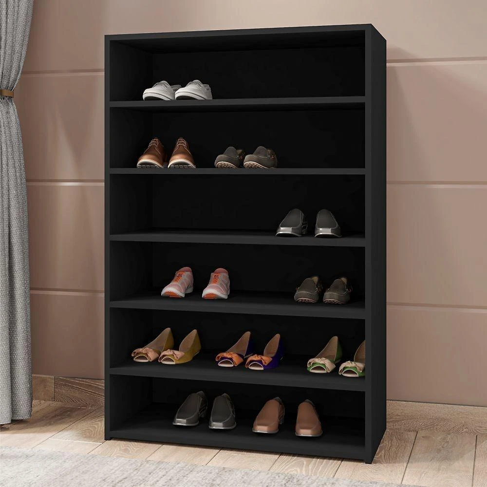 Sapateira Lana 5 Prateleiras 72CM MDP Preto AJL Móveis 110CM