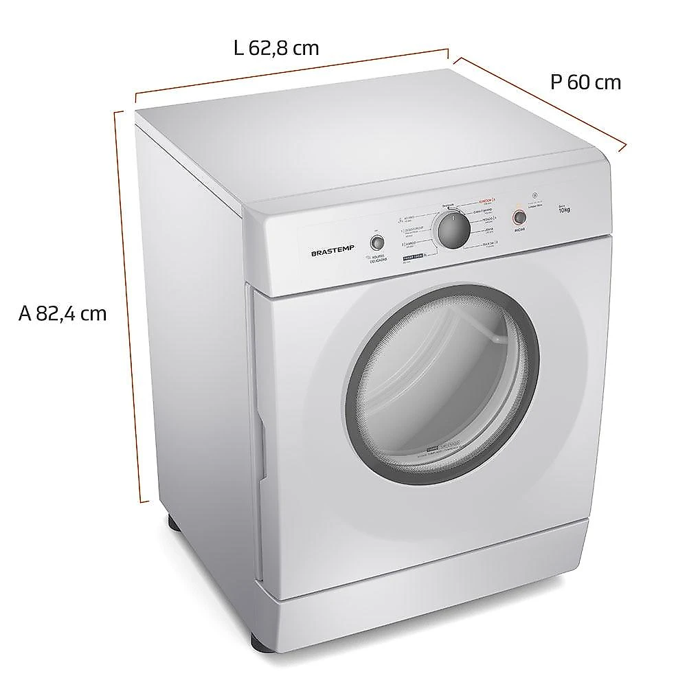 Secadora de Roupas Brastemp 10Kg BSR10BB com Filtro de Fiapos, Branco - 220 Volts