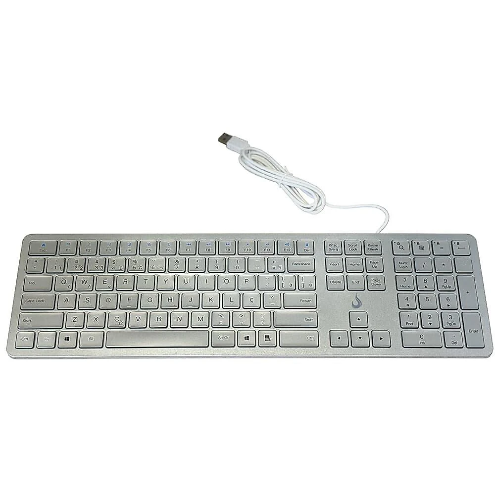 Teclado Slim Rise Mode, USB, Prata - RM-TS-FS