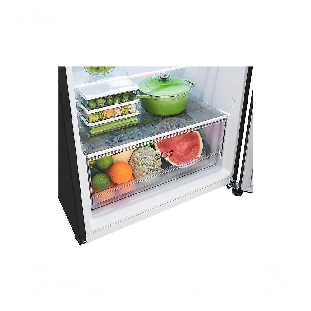 Geladeira LG Duplex Frost Free Inverter 395L Black Inox Top Mount 110V