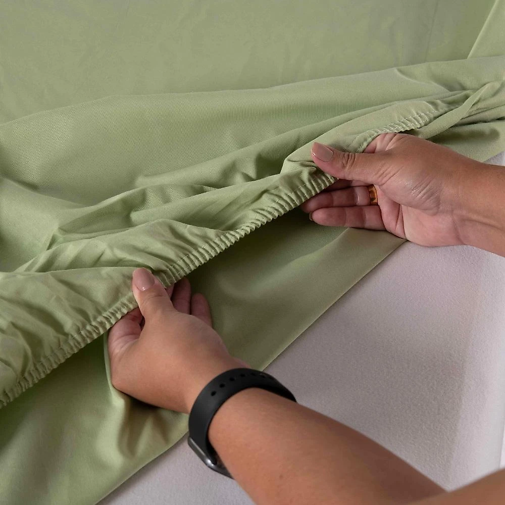 Jogo cama lençol encanto casal padrão estampado percal 180 fios c/ ponto palito 4 peças - floral - verde