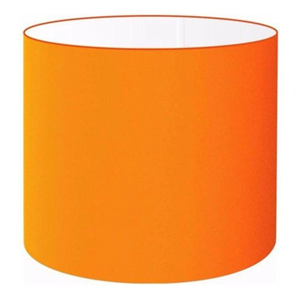 Cúpula Abajur E Luminária Cilíndrica Vivare Cp-7011 ø30x21cm - Bocal Nacional Laranja