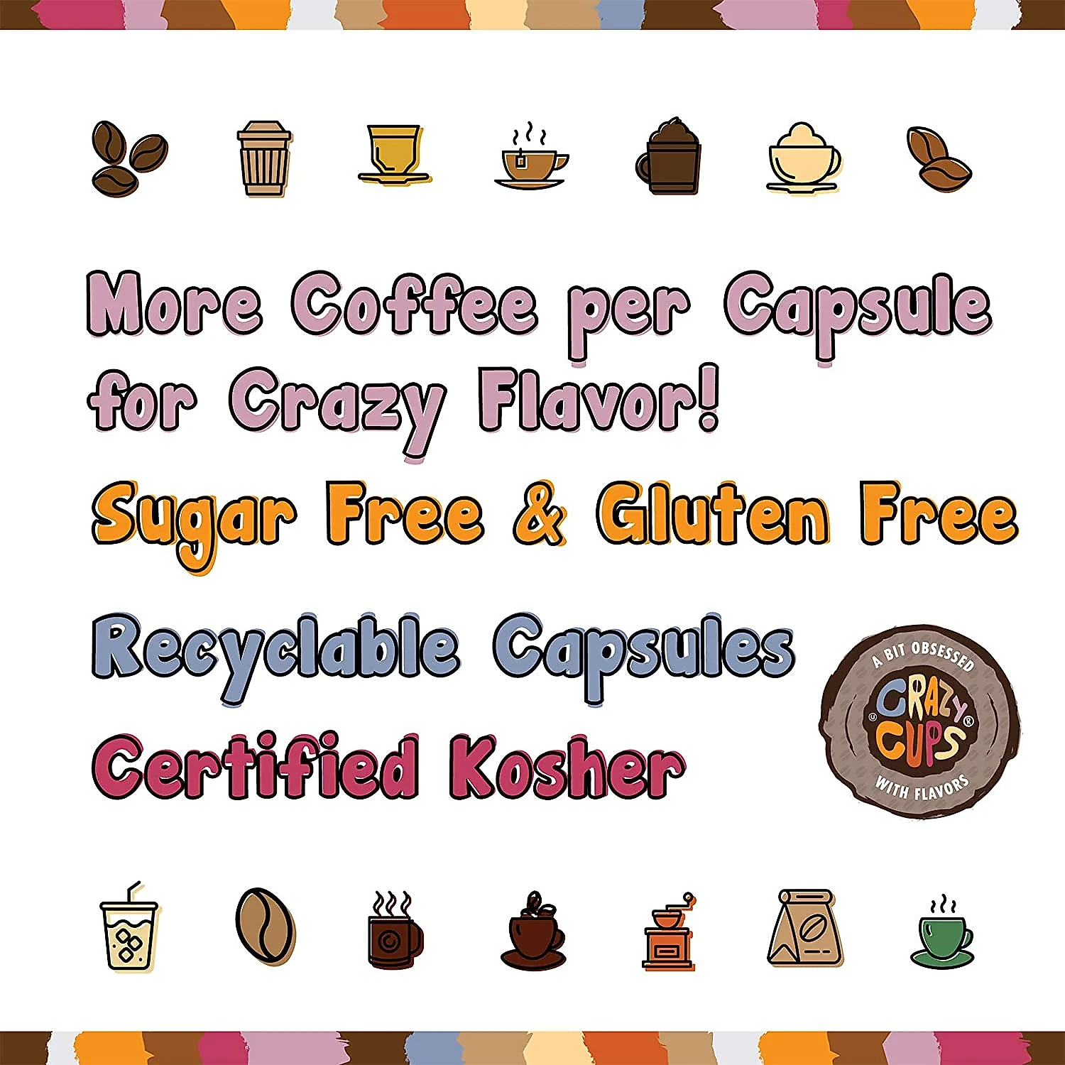 Cápsulas de Café sabor Mocha Chocomenta Keuring Kcup Crazy Cups 22u