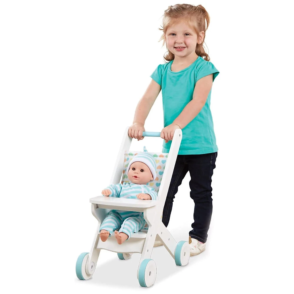 Carrinho de Madeira para Bonecas e Bichos de Pelúcia com Até 20 cm de Altura para Crianças Acima de 3 Anos, Melissa & Do...