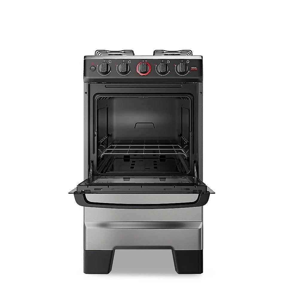 Fogão A Gás Mesa Inox Forno 50L Limpa Fácil E Acendimento Automático Esmaltec F4IAI Inox 4 Bocas Bivolt