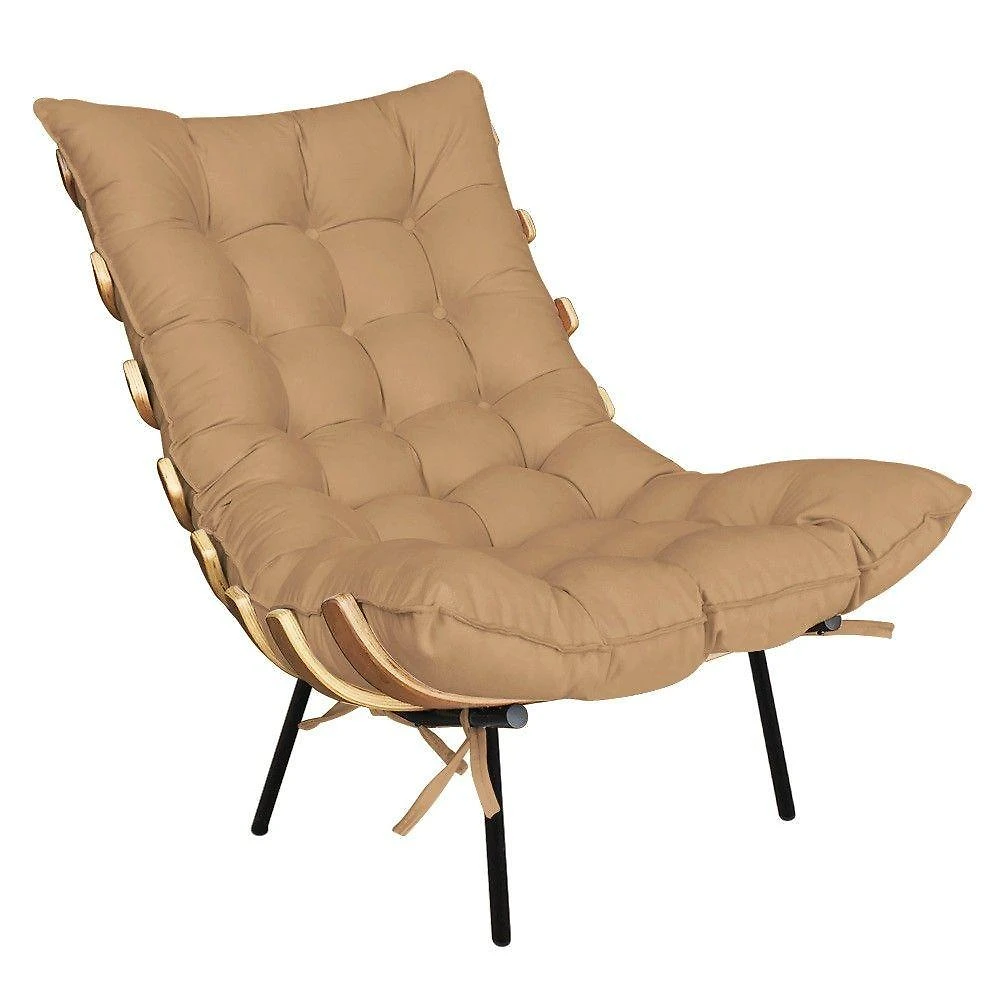 Poltrona Costela Suede Caramelo Sisal D'rossi