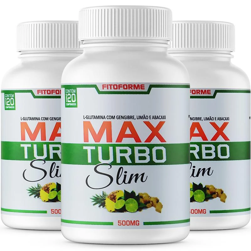 Miniatura Kit 3 Potes Max Turbo Slim 500Mg 120 Comprimidos Natuforme