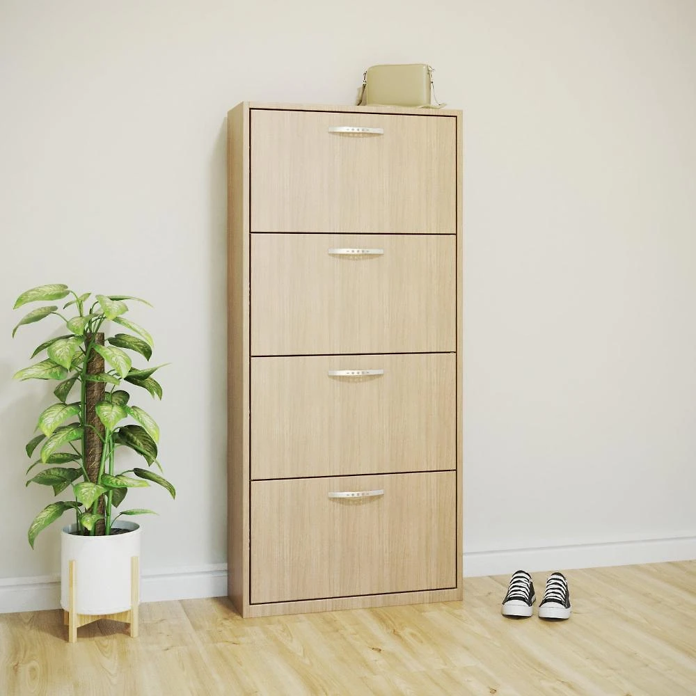 Miniatura Sapateira Compacta Canela 4 Portas 148cm X 25cm X 68.5 Cm Canela