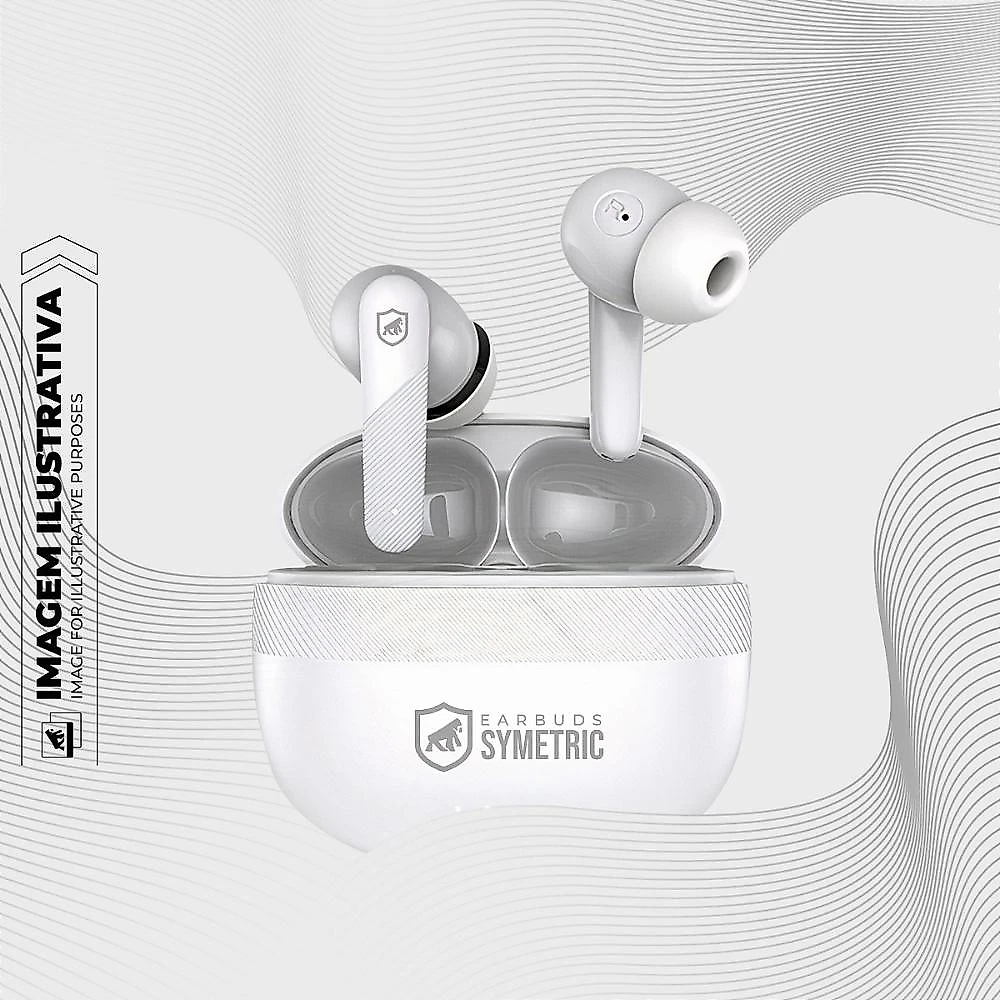 Microfone de Lapela Sem Fio Tipo C com Adaptador Lightning + Fone de ouvido Symetric - Gshield