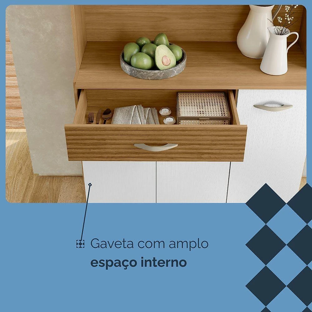 Armário De Cozinha 6 Portas 1 Gaveta Golden - Ssx Multicoisas Freijo-supremo-cp-ripado Freijo