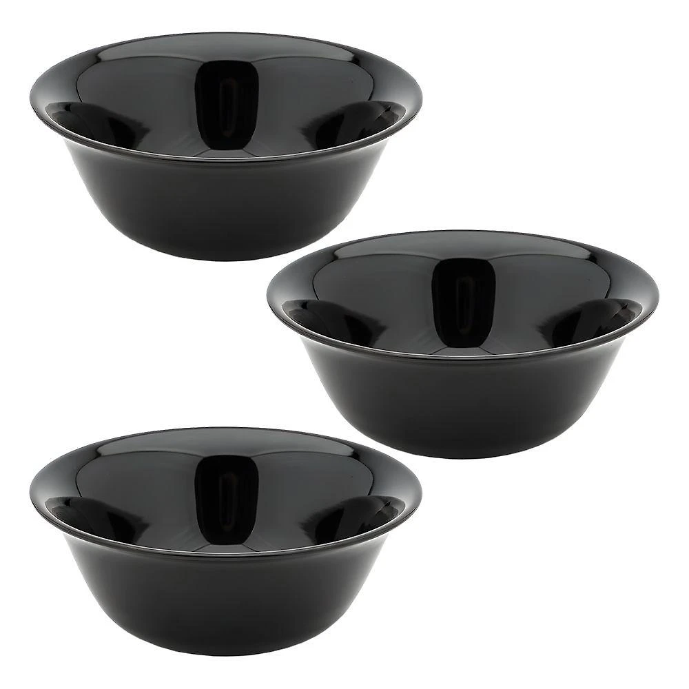 Kit 3 Bowls Mini Tigela 12cm para Sobremesa em Vidro Opalino Preto em Casa Tem