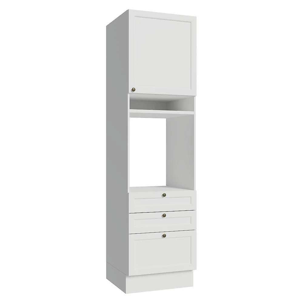 Torre quente 60 cm 1 porta 3 gavetas branco vik madesa