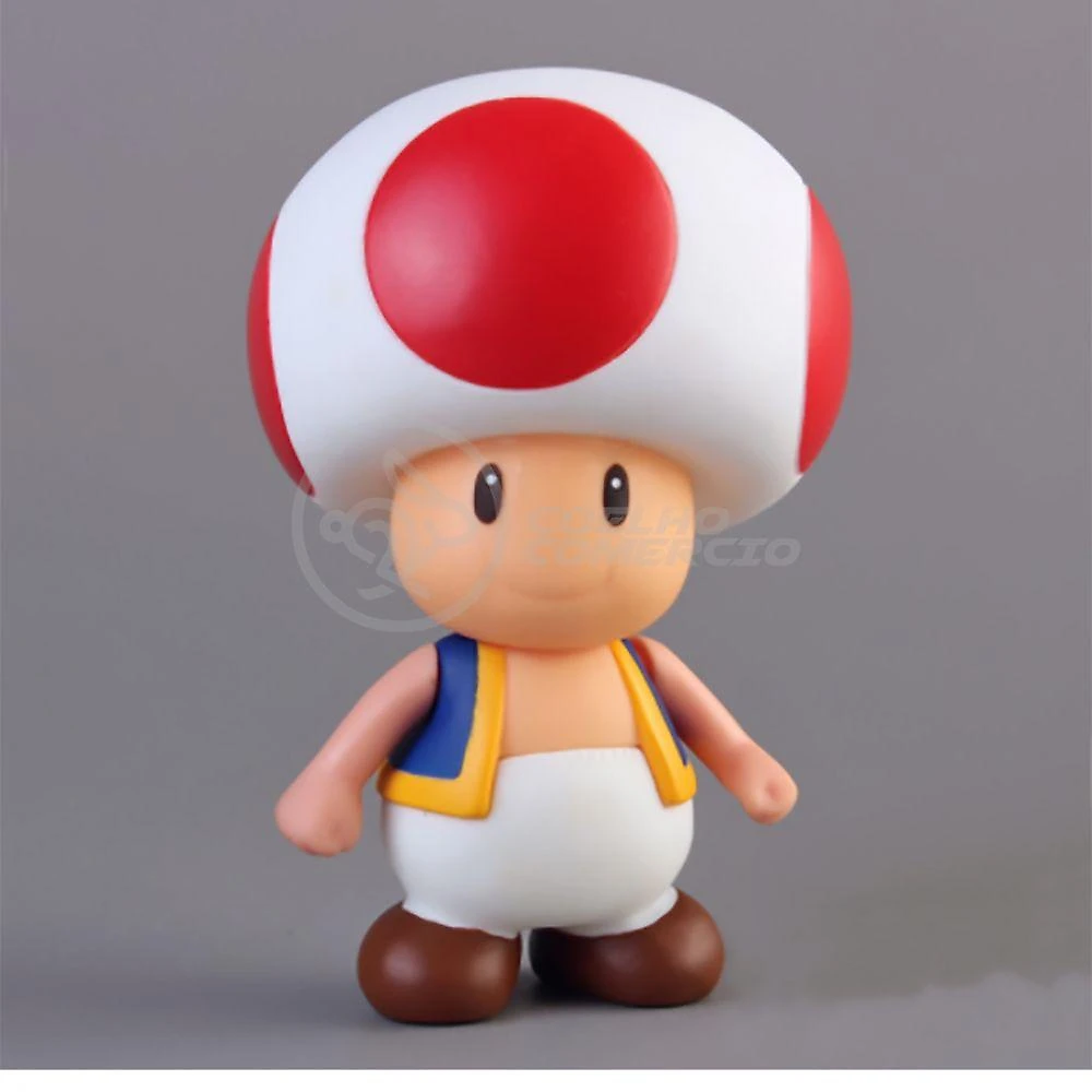 Boneco Action Figure Cogumelo Toad Articulado 20cm