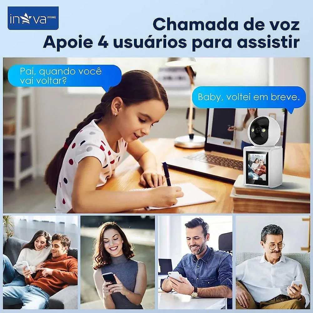 Babá Eletrônica Câmera de Segurança Inova KV-727 Full HD com Chamada de Vídeo Bidirecional
