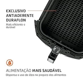 Fritadeira Elétrica Sem Óleo Air Fryer Mondial AFN-60 6L Preta/Inox 110V