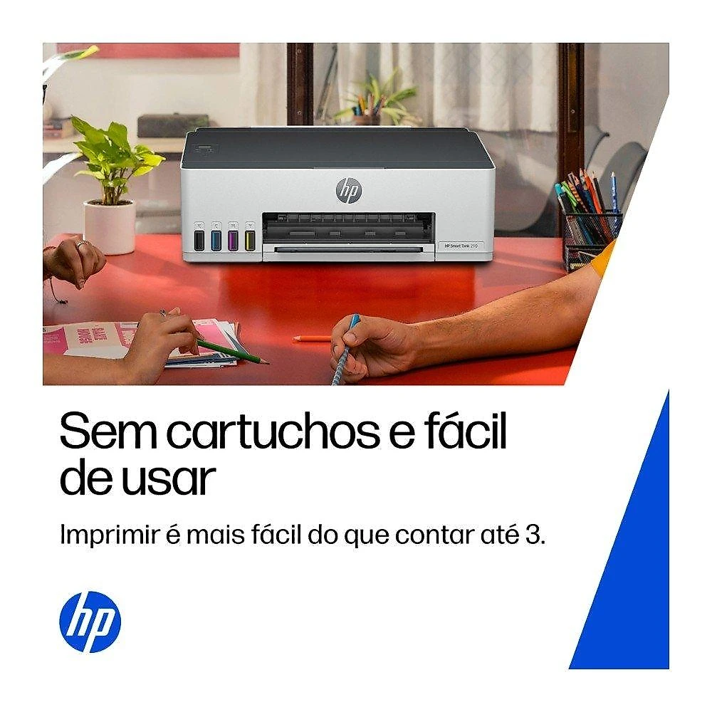 Impressora Tanque de Tinta HP Smart Tank 210, Colorida, Wi-Fi, USB, Bluetooth, Bivolt - 3D4L5A#AK4