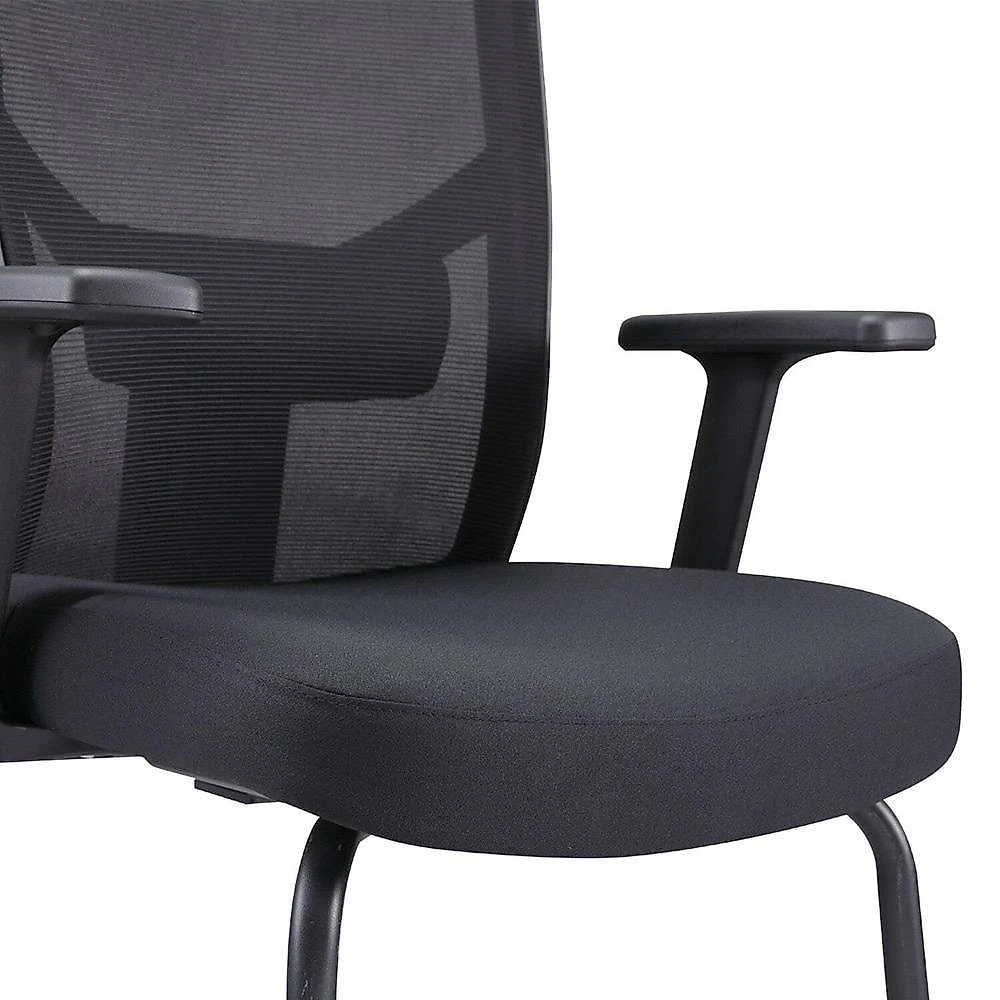 Cadeira Escritório Interlocutor Office Chicago Fixa Tela Mesh Preto