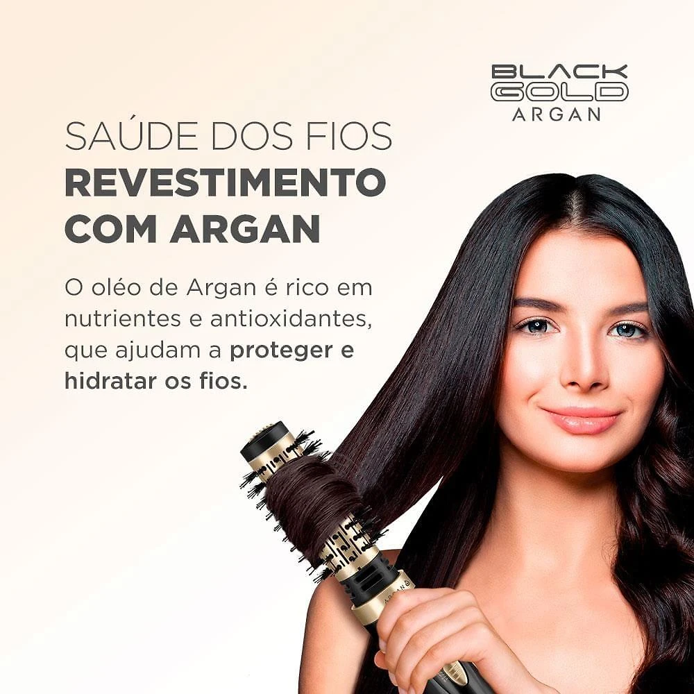 Escova rotativa mondial argan er-11 1000w black gold