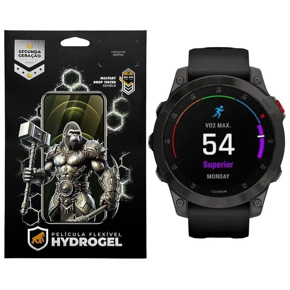 Película para Smartwatch Gshield Epix Gen 2 Hydrogel HD com Proteção Contra Riscos Transparente 1