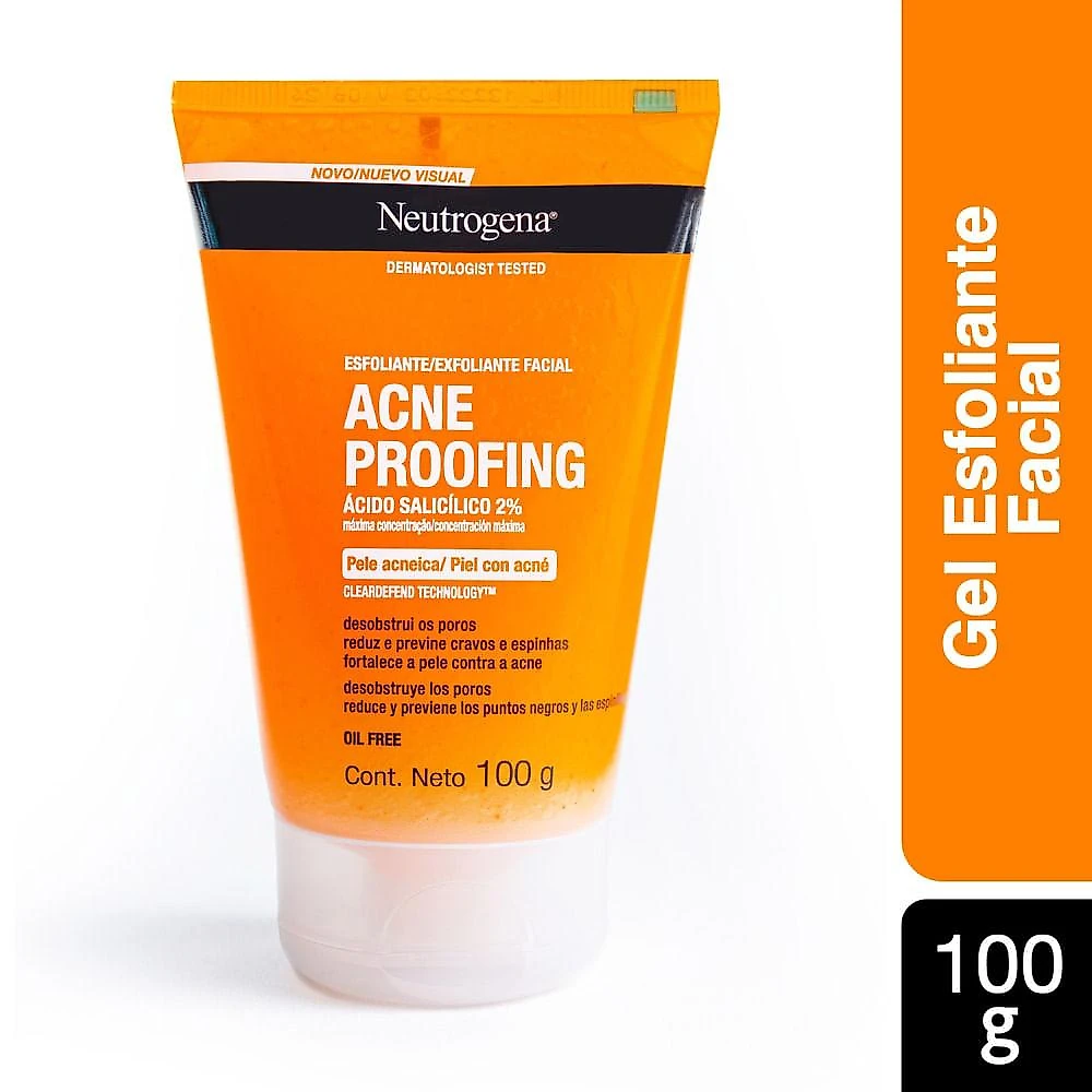 Gel esfoliante facial neutrogena acne proofing 100g