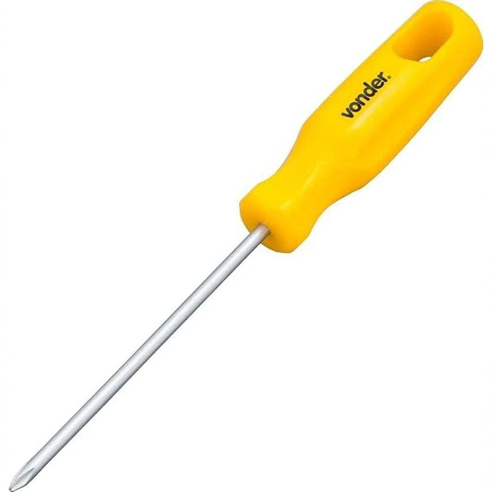 Chave Phillips Imantada Crv 3-16 X 4 Aco Cromo Vanadio Cabo Hexagonal para Montagem Vonder