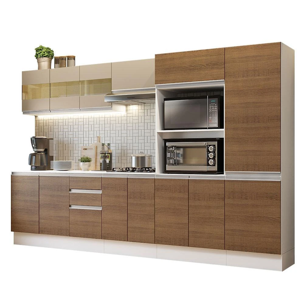 Armário de cozinha completa 100% mdf 300cm frentes smart madesa 02