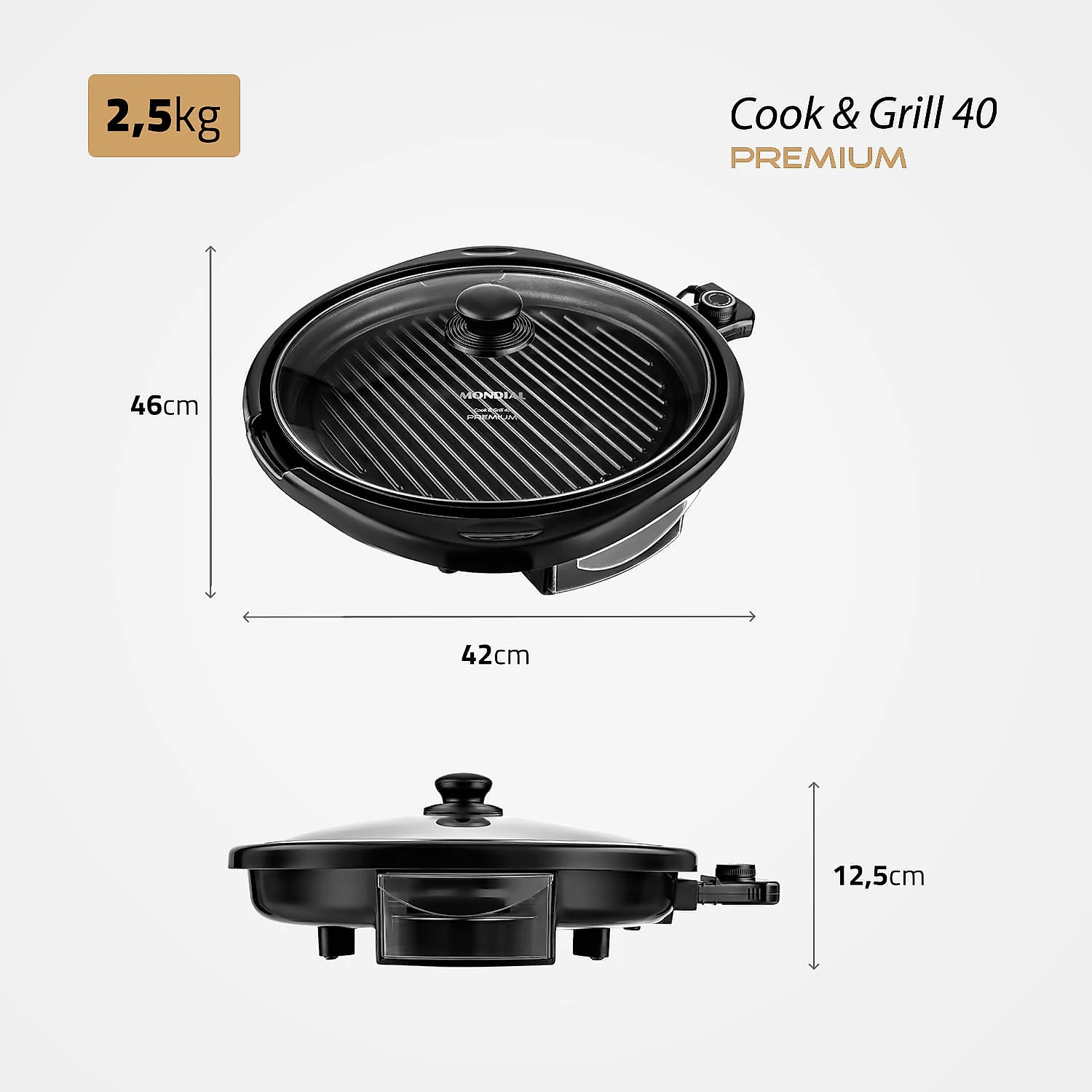 Grill Redondo Mondial Cook & Grill 40 G-03 GRILL-127V-PRETO