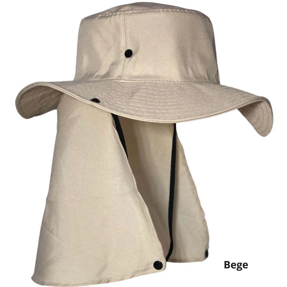 Kit 2 Chapéu Pescador Australiano para Pesca com Proteção de Nuca Bege OEM
