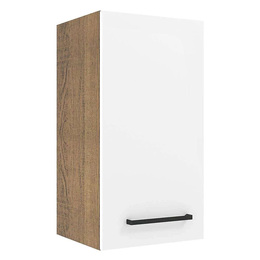 Armário de cozinha aéreo 35 cm 1 porta rustic/branco agata madesa
