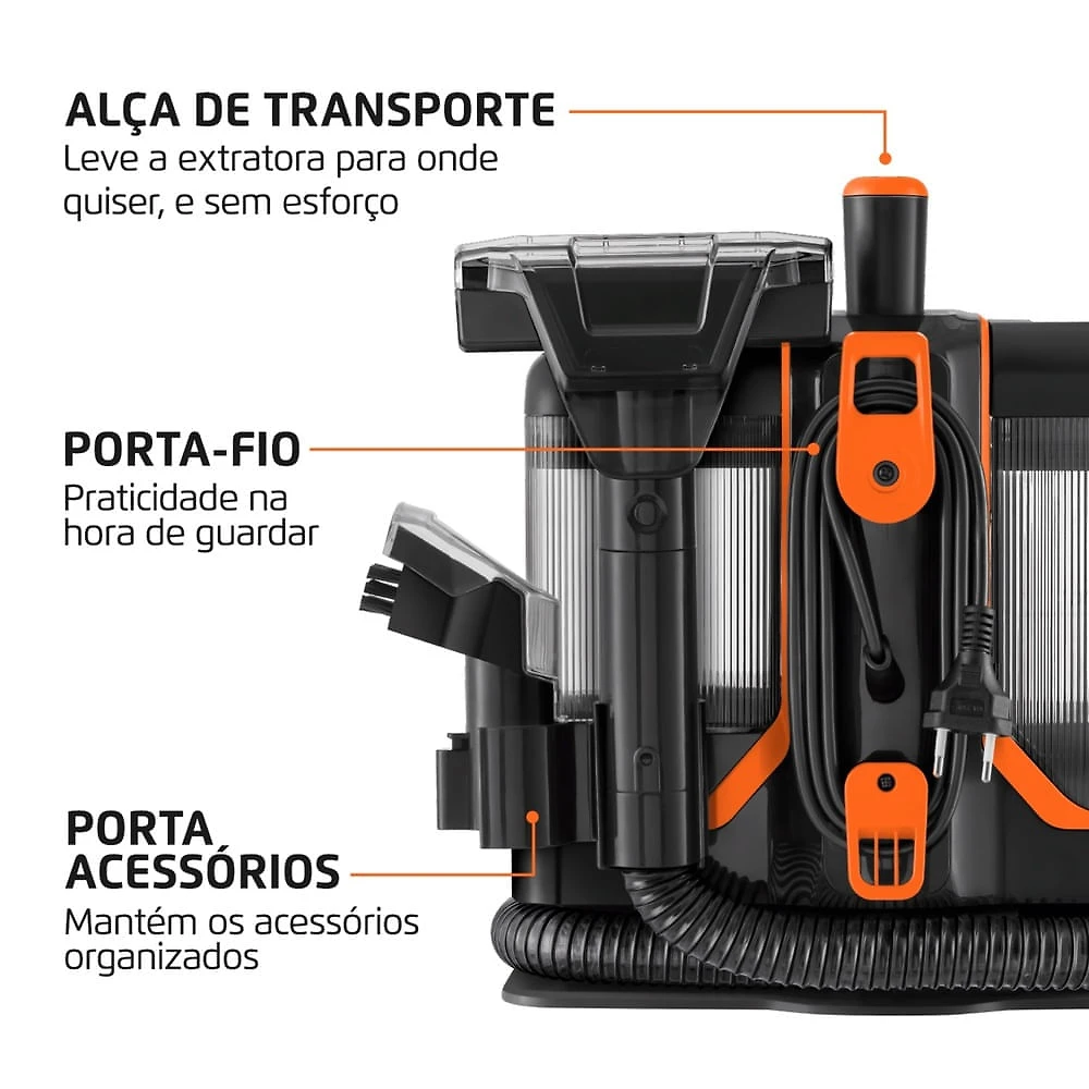 Miniatura Extratora e Higienizadora Portátil Deep Cleaner II Mondial  1800W - EXP-02-O 110