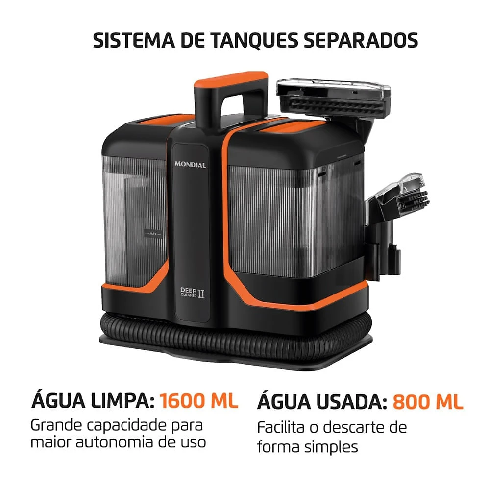 Miniatura Extratora e Higienizadora Portátil Deep Cleaner II Mondial  1800W - EXP-02-O 110