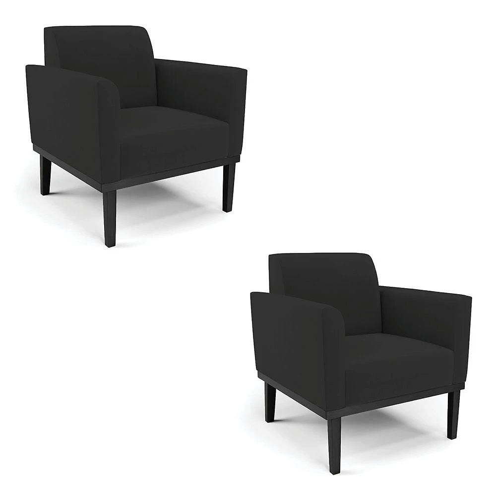 Kit 2 Poltronas Base De Madeira Fixa Preto Marisa Veludo Preto D03 - D'Rossi